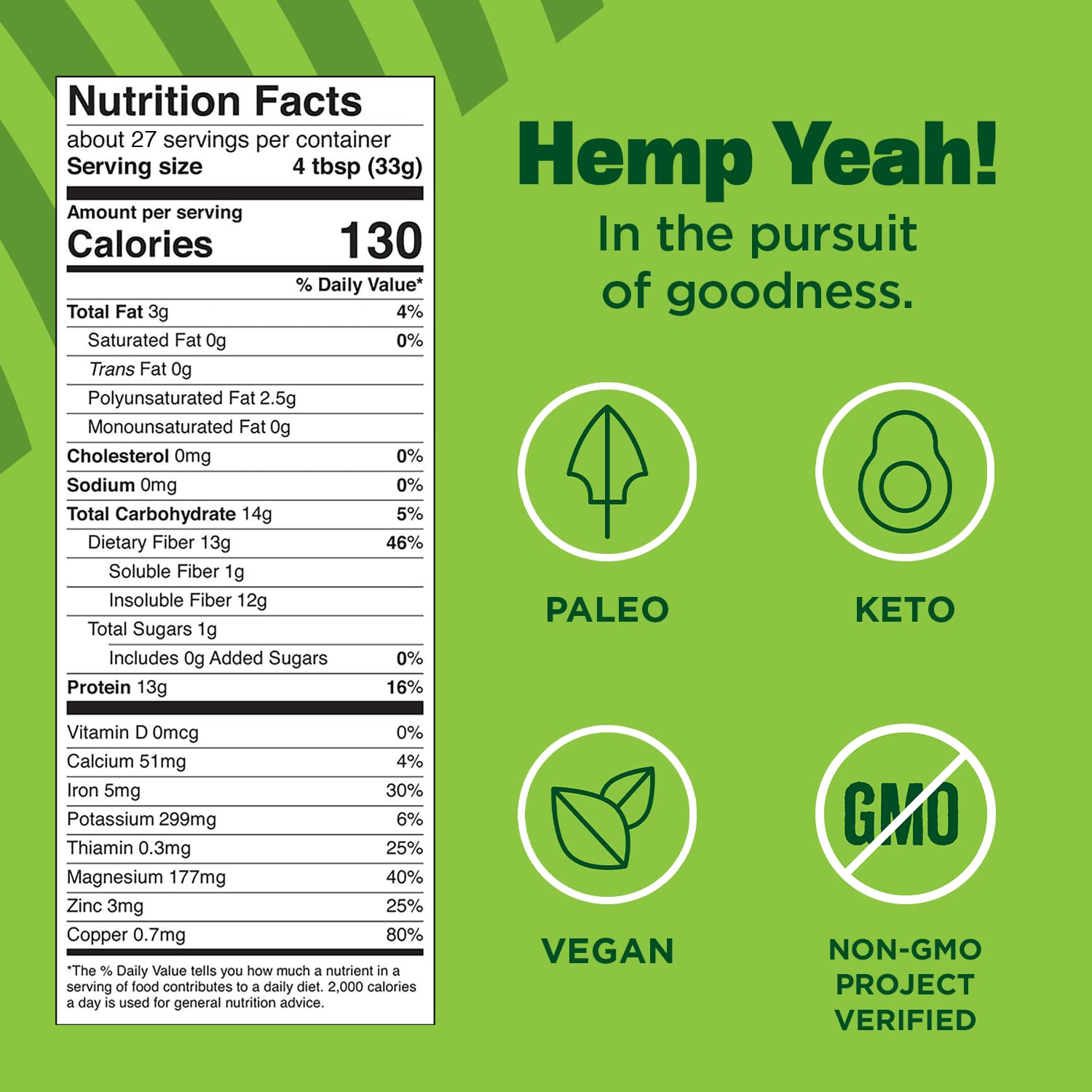 Manitoba Harvest Hemp Yeah organic hemp powder for plant-based meals.