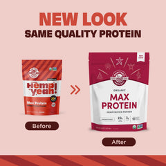 Manitoba Harvest Hemp Yeah Organic Max Protein being poured; easy mix into beverages.