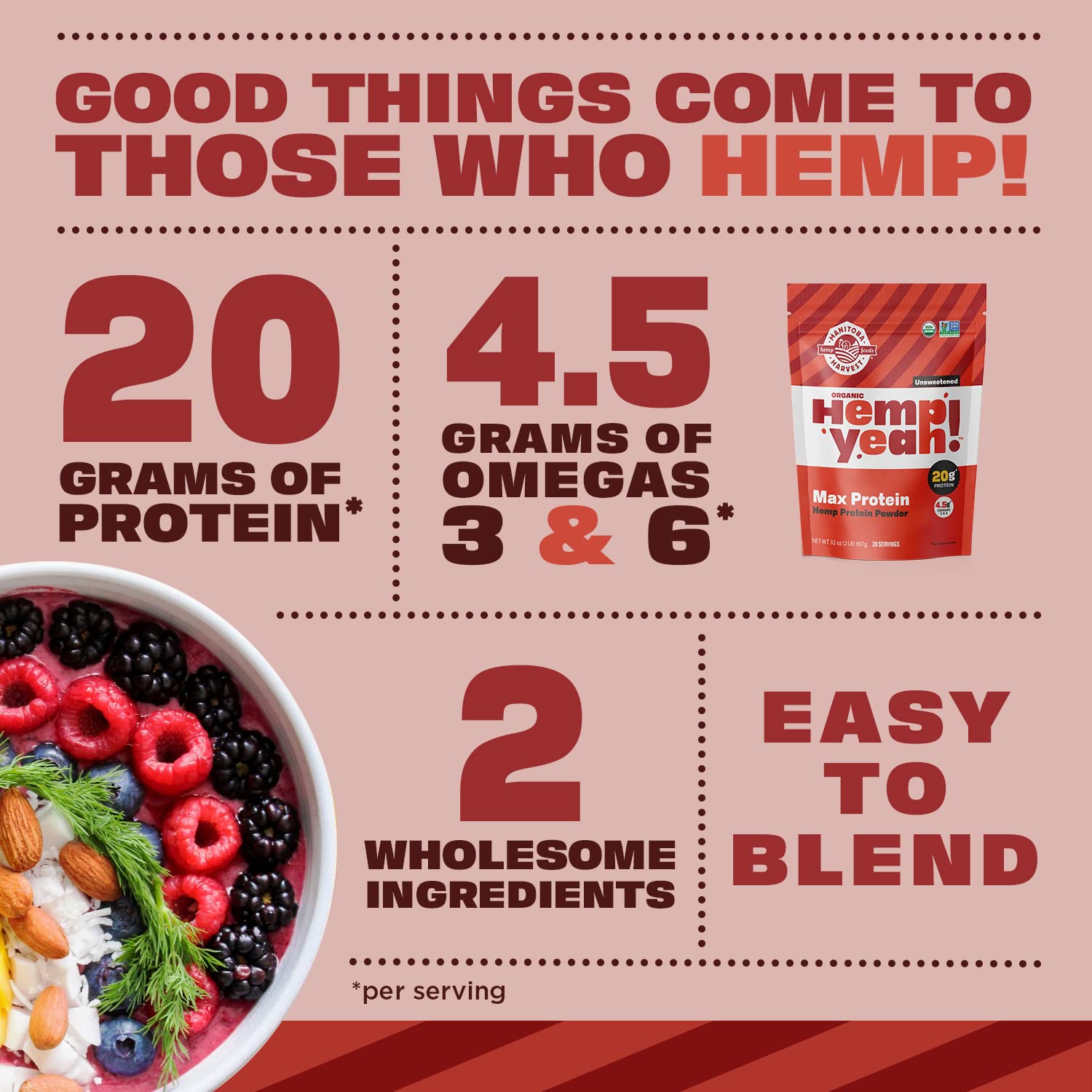 Banana, peanut butter, cacao with Hemp Yeah for a tasty shake.