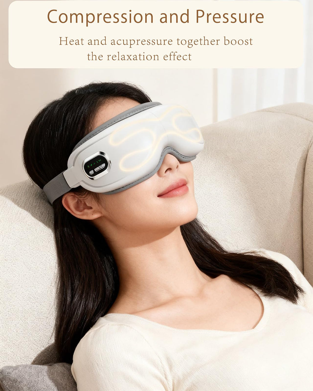 MANLAISHI Eye Massager offers five massage modes for customizable eye care routines.