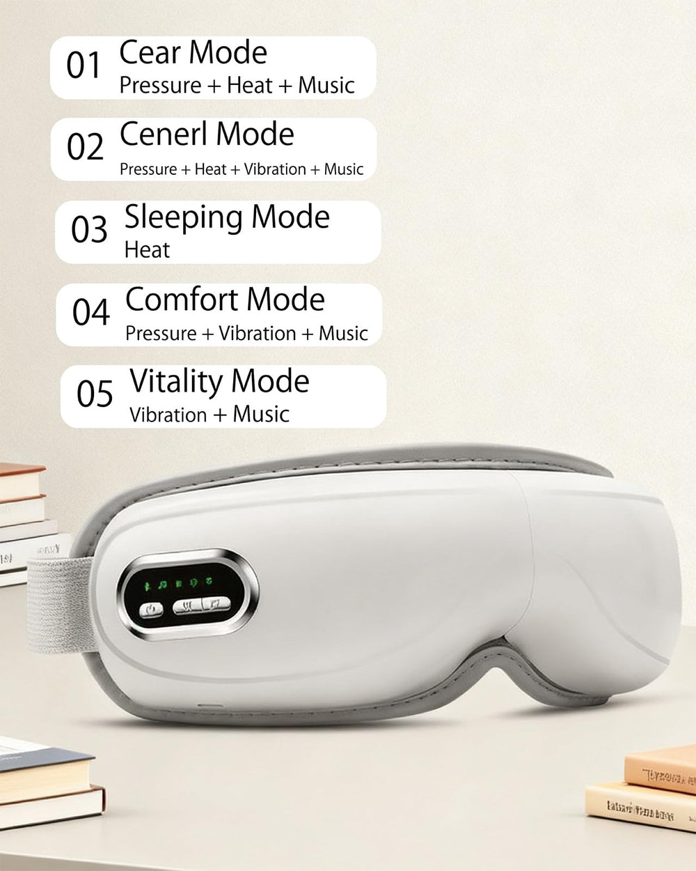 MANLAISHI Eye Massager operates with a quiet motor for peaceful use.