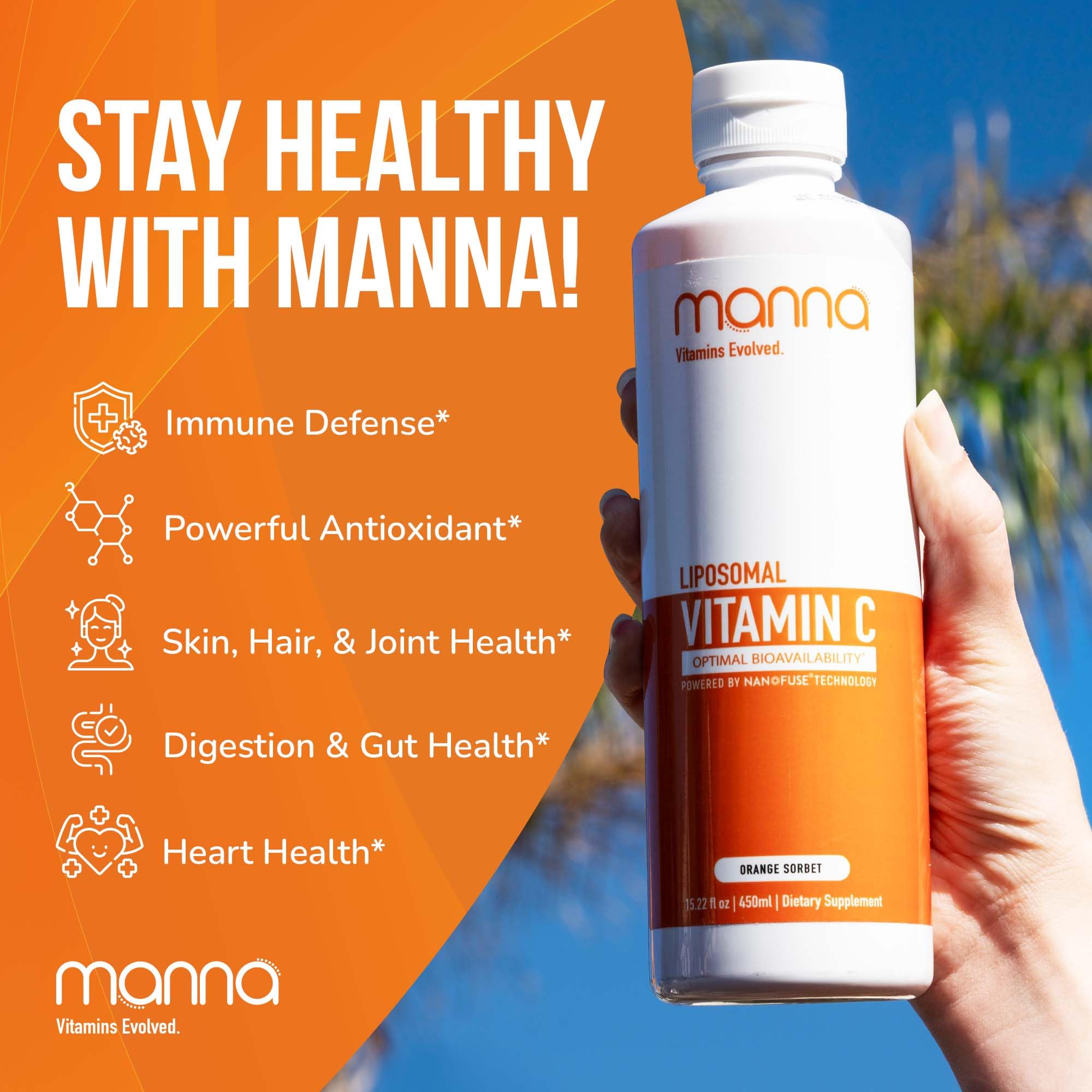 Close-up of the Manna label highlighting vegan and non-GMO credentials.