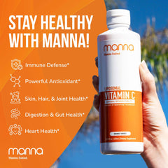 Close-up of the Manna label highlighting vegan and non-GMO credentials.