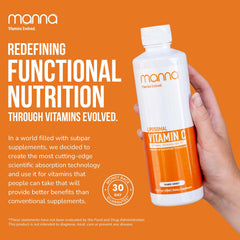 Eco-friendly packaging on display from Manna Vitamins Evolved liposomal C.