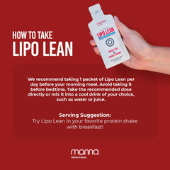 Manna Vitamins Evolved liposomal Lipo Lean packets on display for on-the-go nutrition.