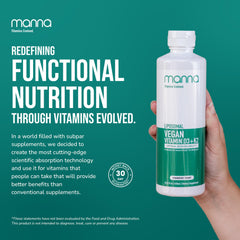 Manna Vitamins Evolved morning routine setup suggests daily wellness habit.