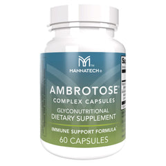 Mannatech Ambrotose Complex capsules bottle highlights plant-based immune support