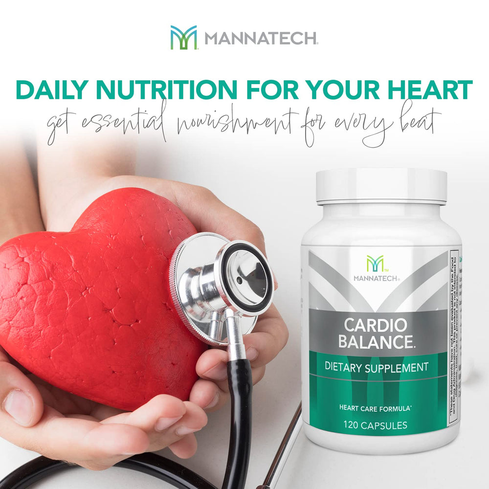 Bottle with glass of water suggesting easy daily intake of CardioBALANCE.
