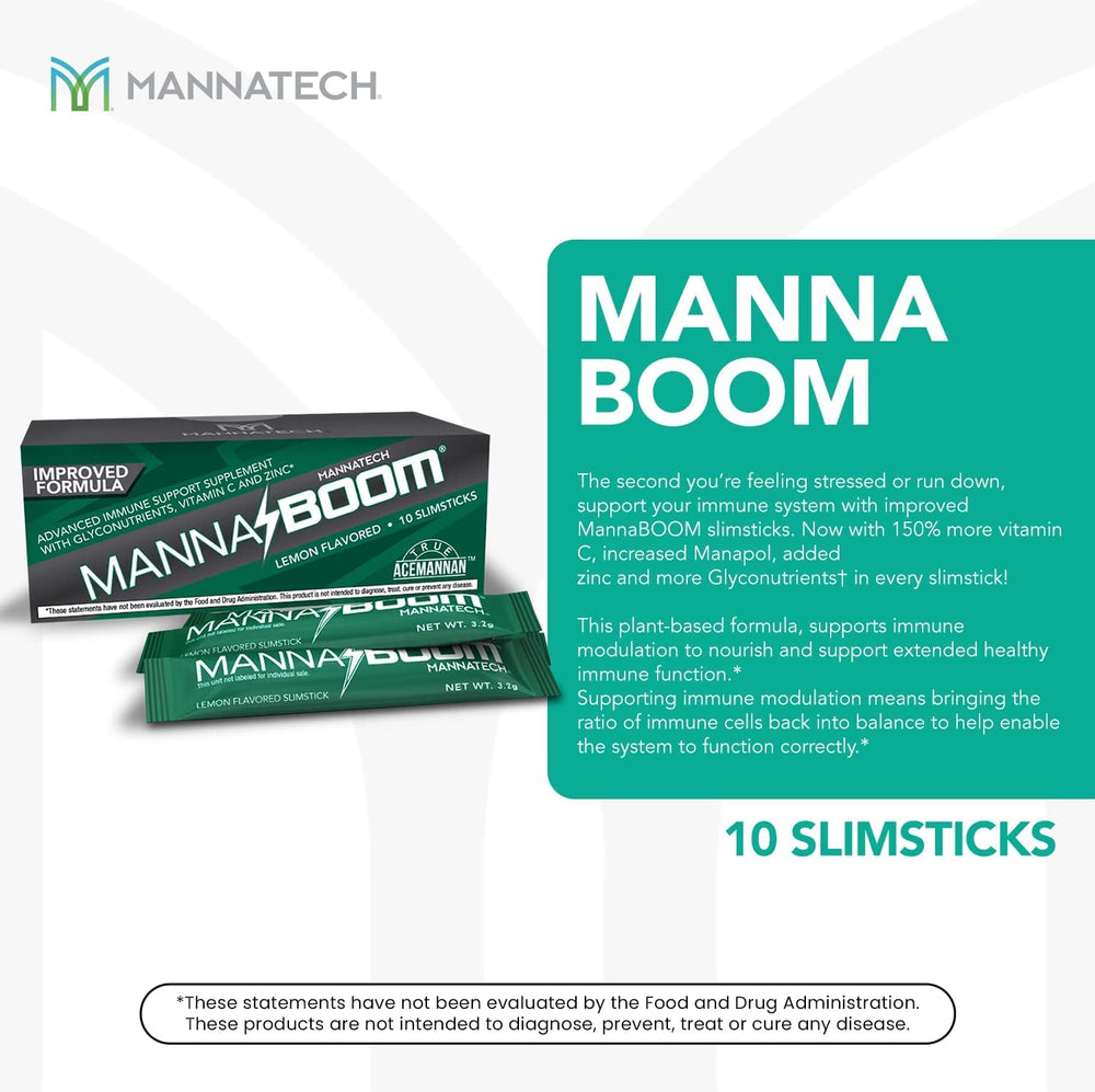Mannatech immune-support ingredients graphic highlights glyconutrients and zinc for balanced daily wellness.