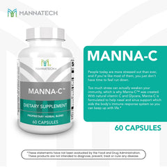 Mannatech Manna-C capsules closeup emphasizing convenient daily dosage.