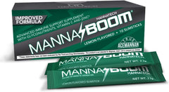 Mannatech MannaBOOM slimstick pack shows citrus flavor for on-the-go immune support.