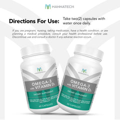 Mannatech Omega-3 packaging with nutrition details for immune and cognitive support