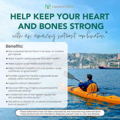 Mannatech Omega-3 two softgels ready to take with morning routine