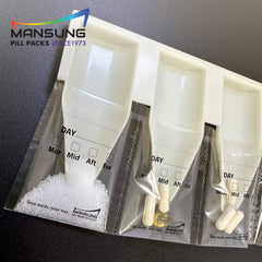 Mansung M600 clear pill pouches for quick content viewing.
