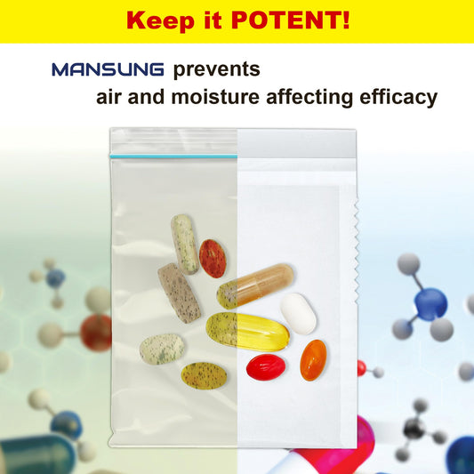 Mansung M600 loading-tray-ready pouches for AM/PM filling.