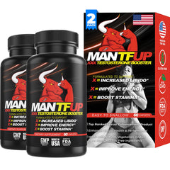 MANTFUP Vitality Enhancer bottle front, suggesting daily energy support.