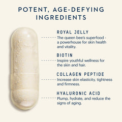 Manuka Health blend with biotin, collagen, and hyaluronic acid for hydrated skin.