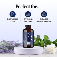 Maple Holistics Dream diffuser bottle showcasing the sleep blend for calm on the go
