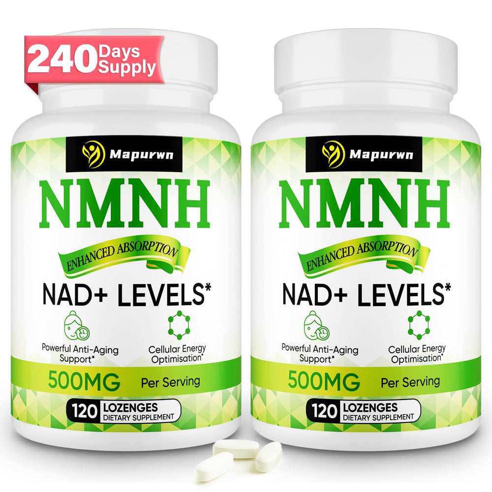 Mapurwn NMNH bottle front view highlighting 500 mg serving for NAD+ support