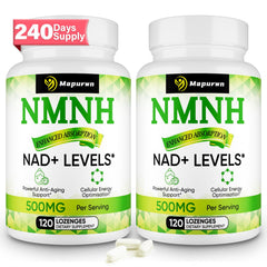 Mapurwn NMNH bottle front view highlighting 500 mg serving for NAD+ support