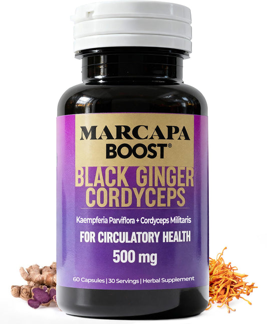 Marcapa Boost bottle front view for daily energy and endurance support.