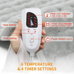 MargGona heating pad with 6 heat settings for personalized warmth