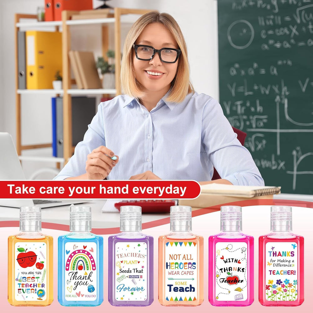 Marhpveua hand sanitizer in hand for convenient sanitizing between activities