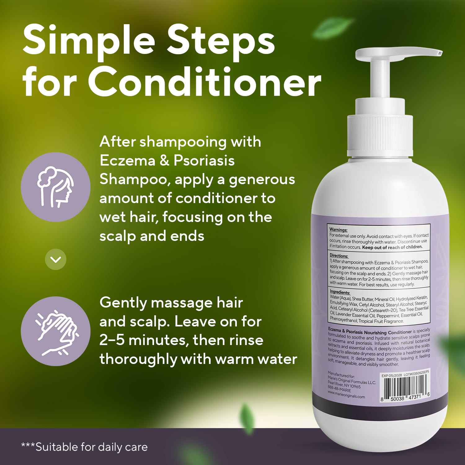 Soft, manageable hair after using Marie Originals bundle.