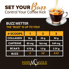 MariGold collagen coffee vanilla latte ready in a mug for morning routine