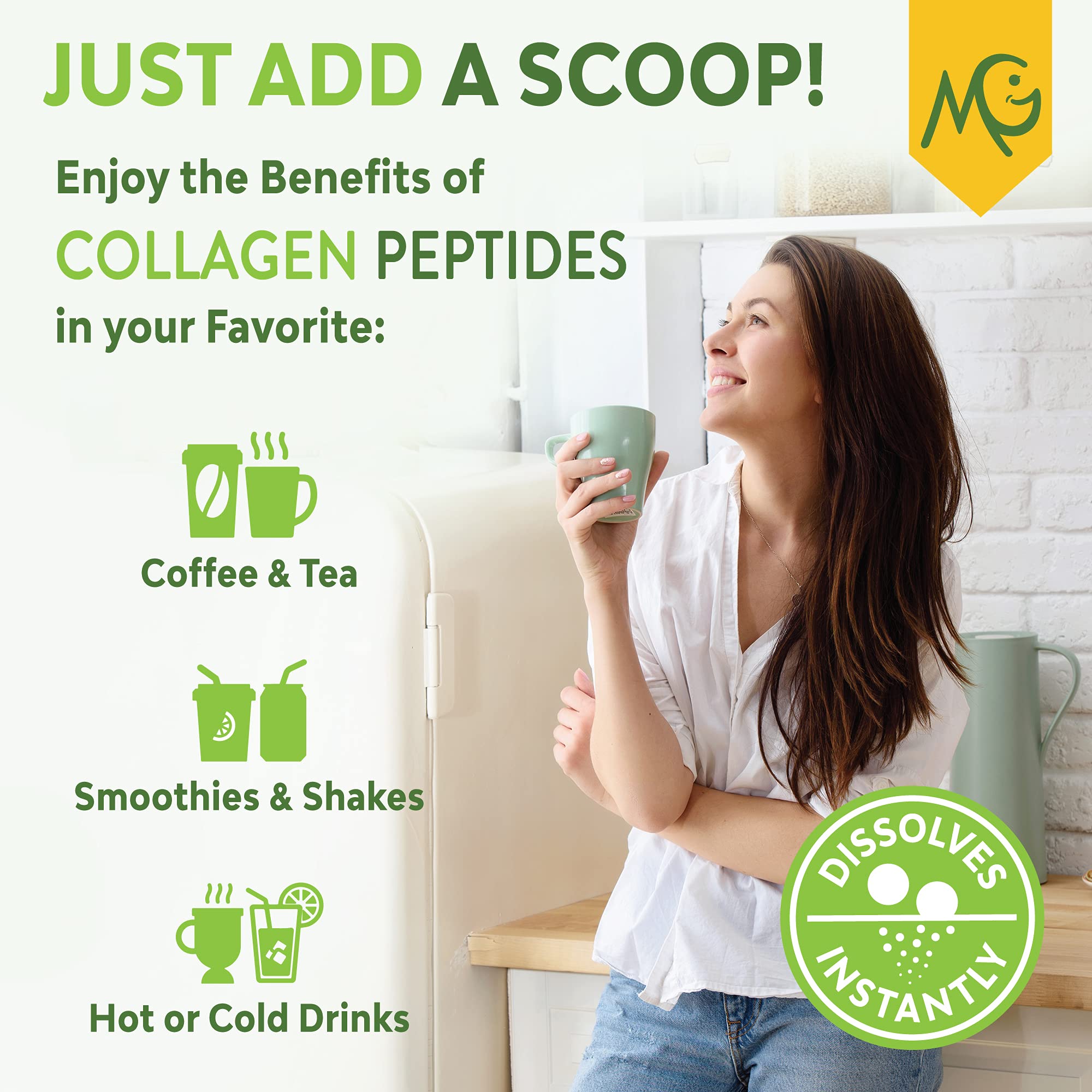Smoothie with MariGold collagen powder for added protein and glow-support