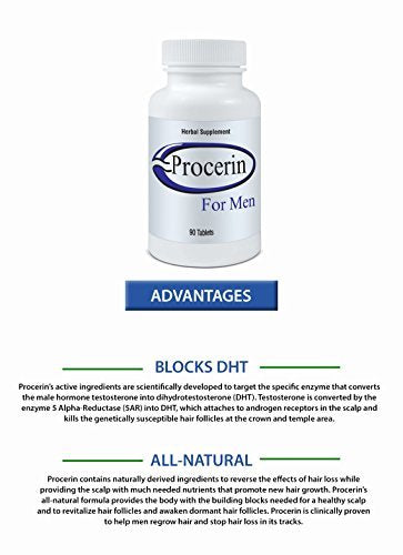Marine Essentials Procerin for men addressing androgenic hair thinning.