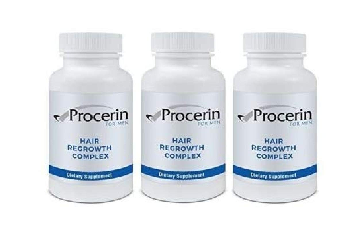 Marine Essentials Procerin tablet bottle designed for daily hair regrowth support.