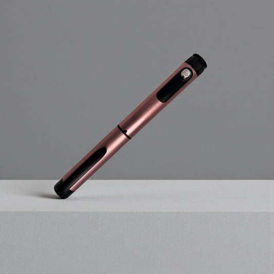 Marquee Research Pen Metal in blush pink front view showing durable build.