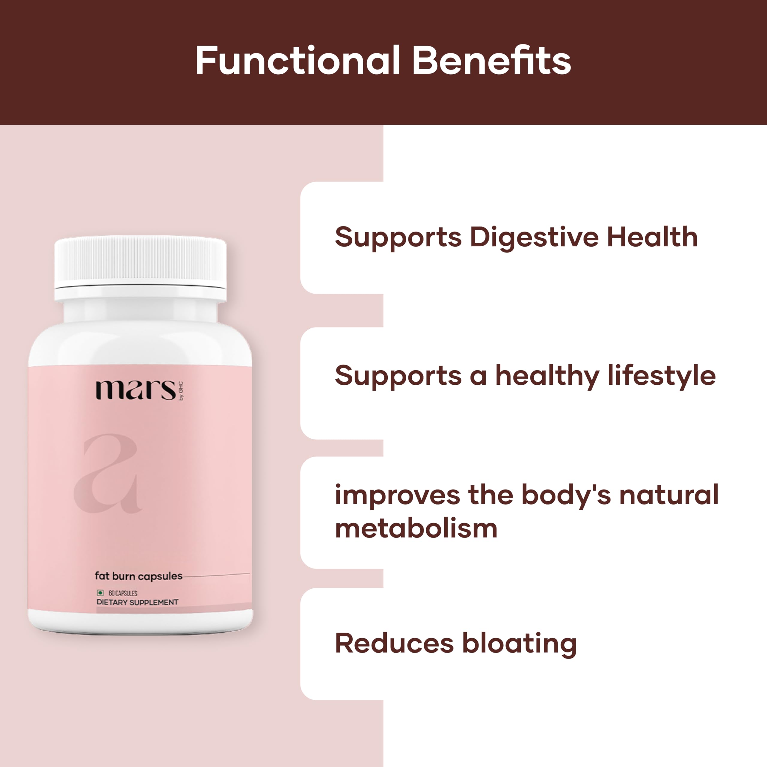 Mars by GHC Fat Burn capsules moringa plant capsules for holistic energy support