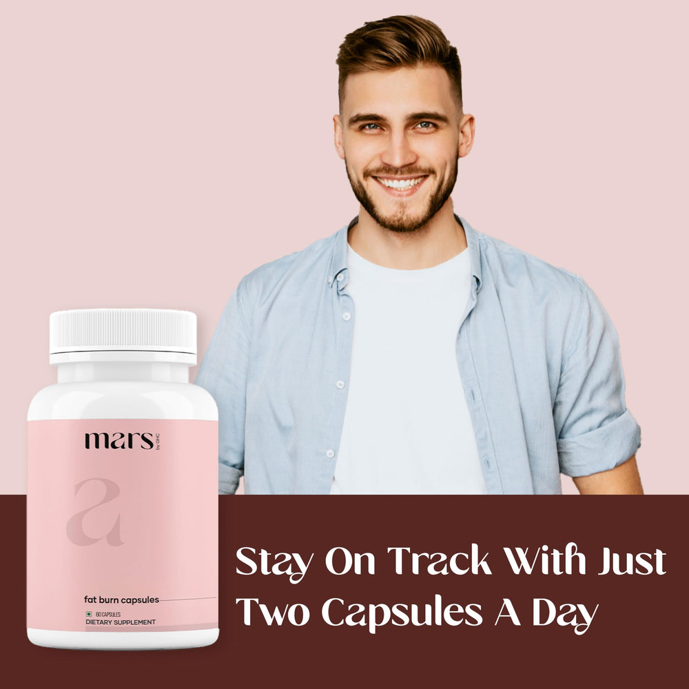 Mars by GHC Fat Burn capsules 180-count pack showing value and convenient daily use