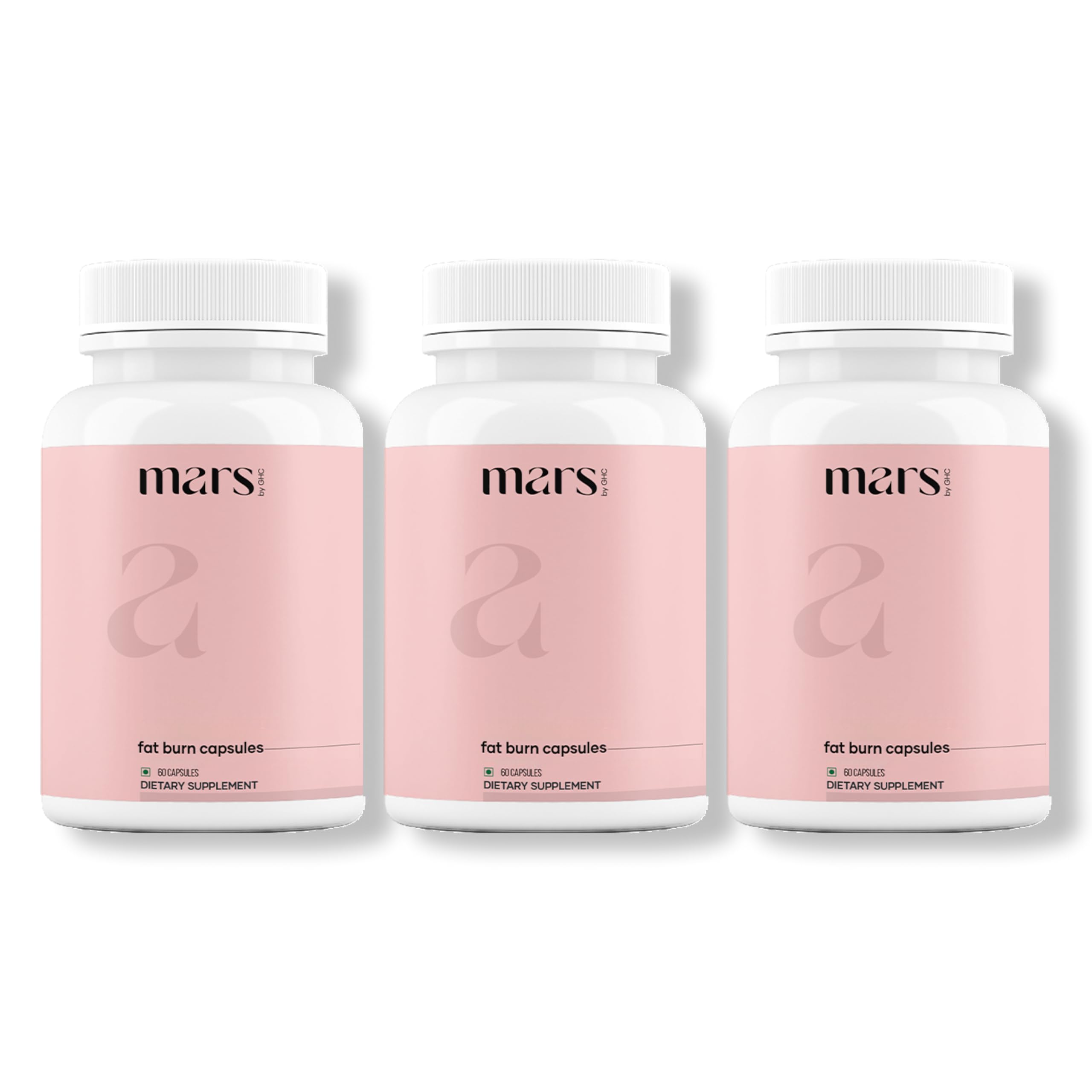 Mars by GHC Fat Burn capsules bottle with psyllium husk supporting daily fiber and fullness