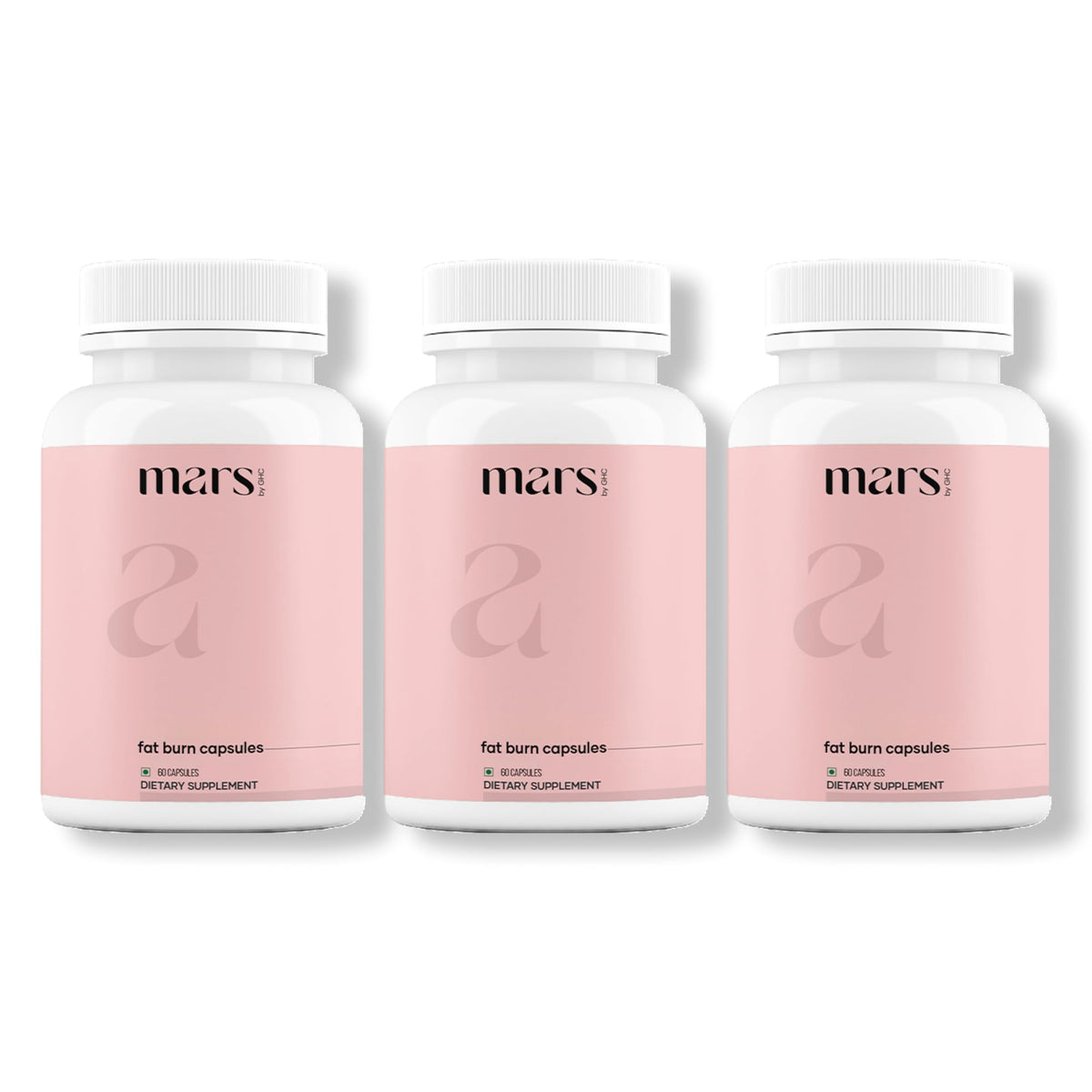 Mars by GHC Fat Burn capsules bottle with psyllium husk supporting daily fiber and fullness