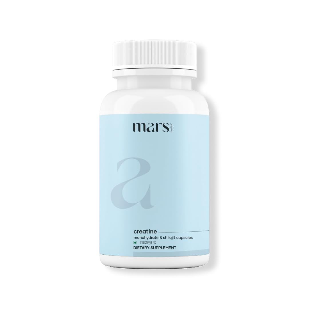 Mars by GHC bottle of Creatine Monohydrate capsules for energy support during workouts