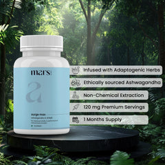 Mars by GHC Natural Surge Max bottle side highlighting convenient twice-daily use