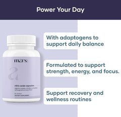 Mars by GHC capsules with L-Citrulline — supports vascular health and energy during workouts.