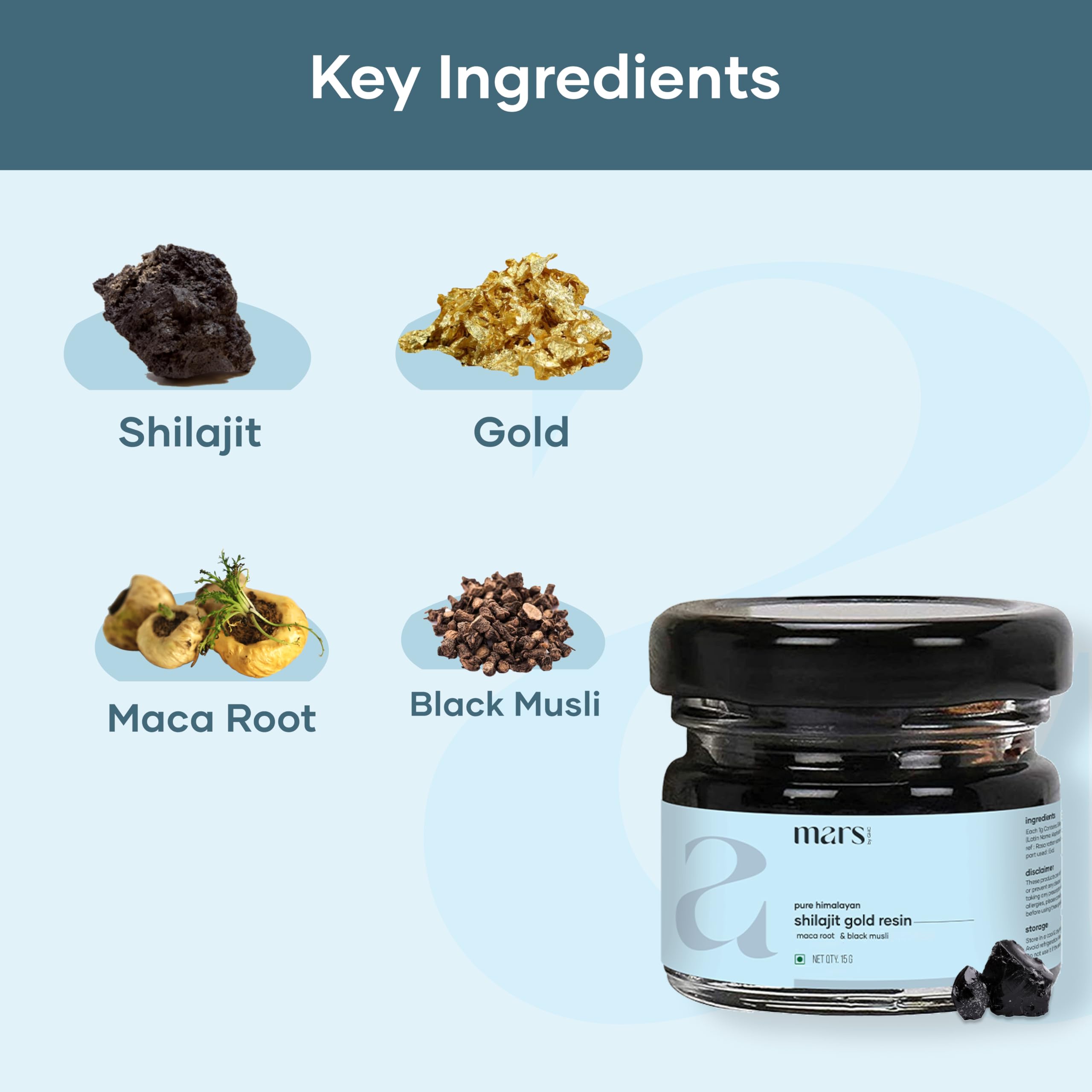 Mars by GHC Shilajit Gold resin dissolved in tea for energy support.