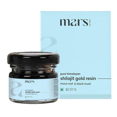 Mars by GHC Shilajit Gold resin jar closeup for daily vitality.