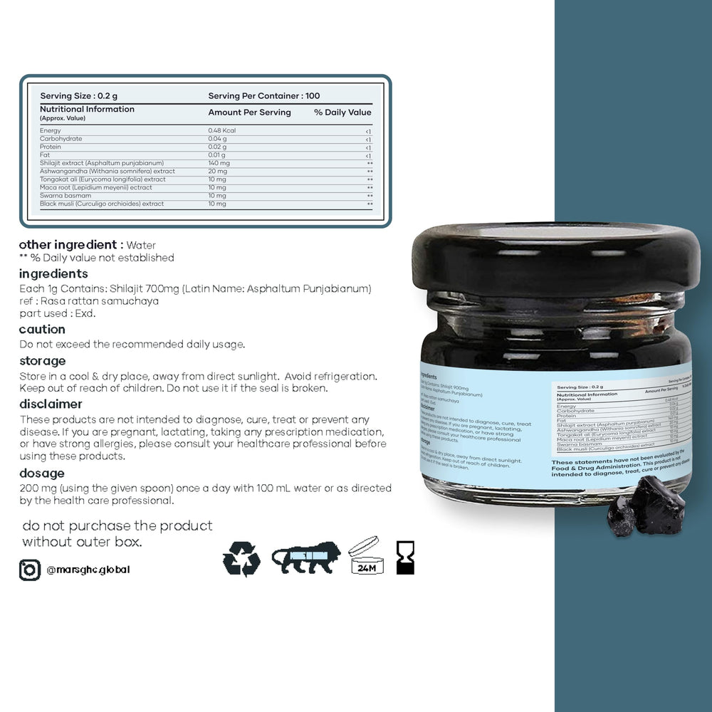 Mars by GHC Shilajit Gold resin wellness lifestyle scene.