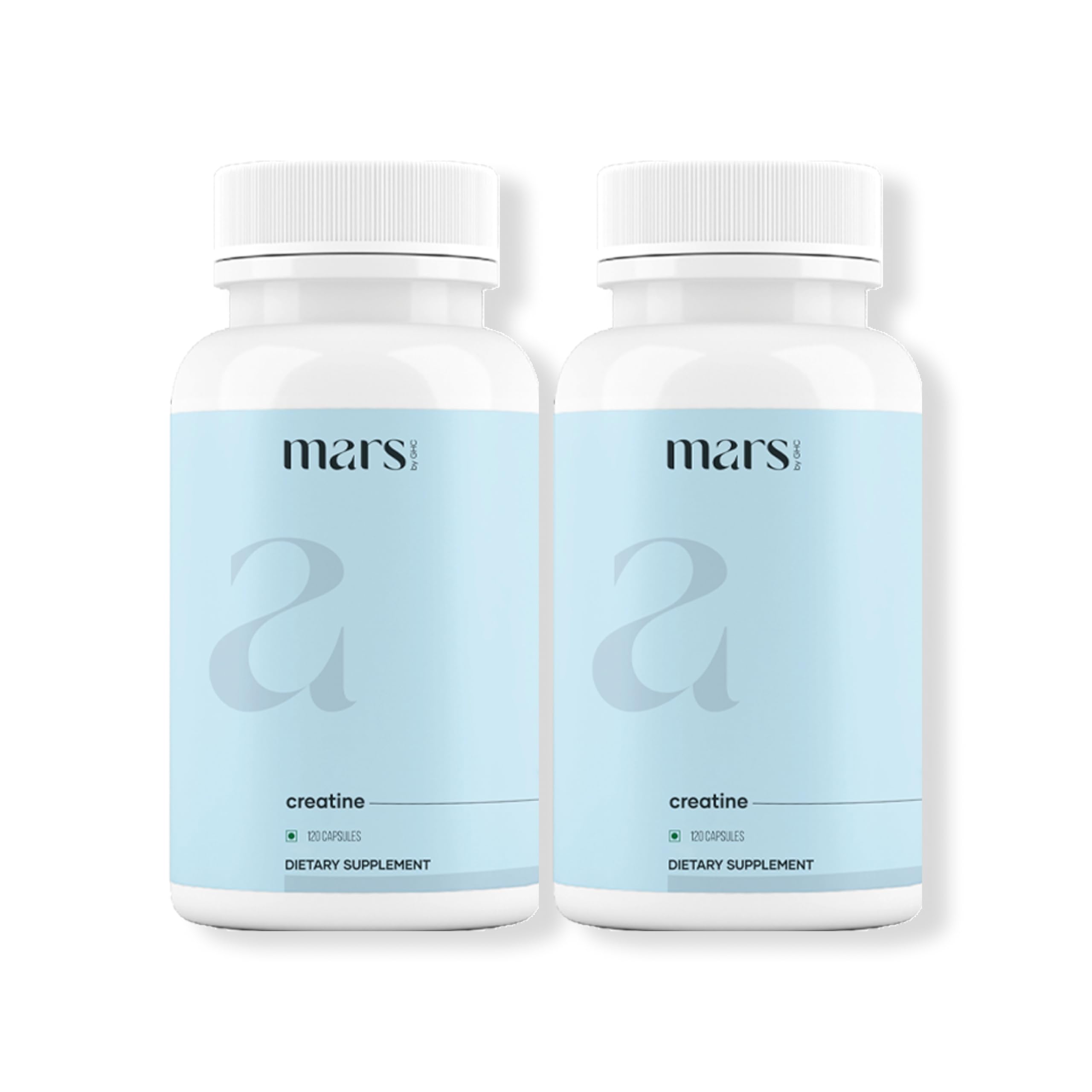 Mars by GHC micronized creatine monohydrate capsules bottle supports workout endurance.