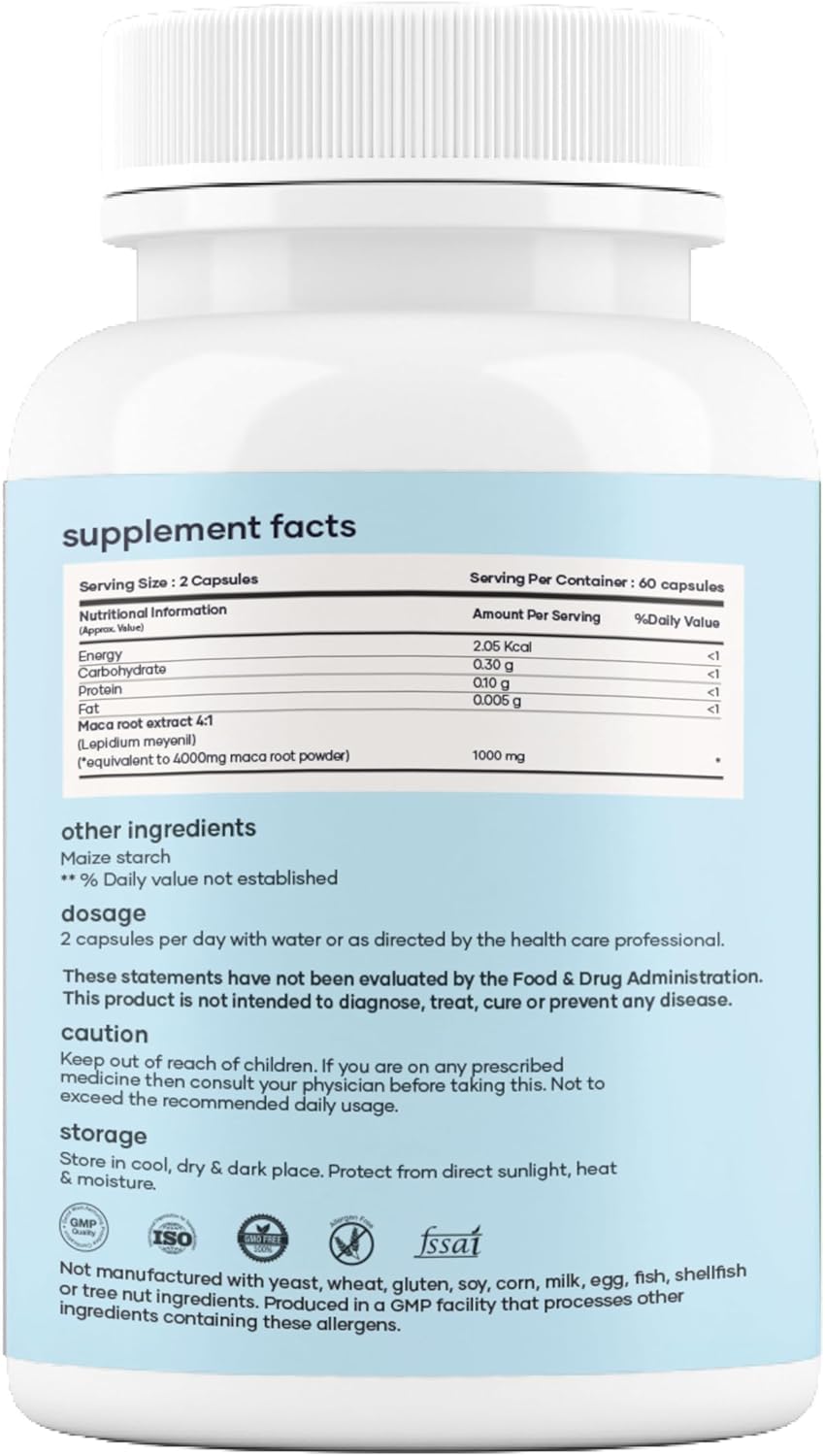 Pack of two Mars GHC Maca Root Caps bottles with 60 capsules each