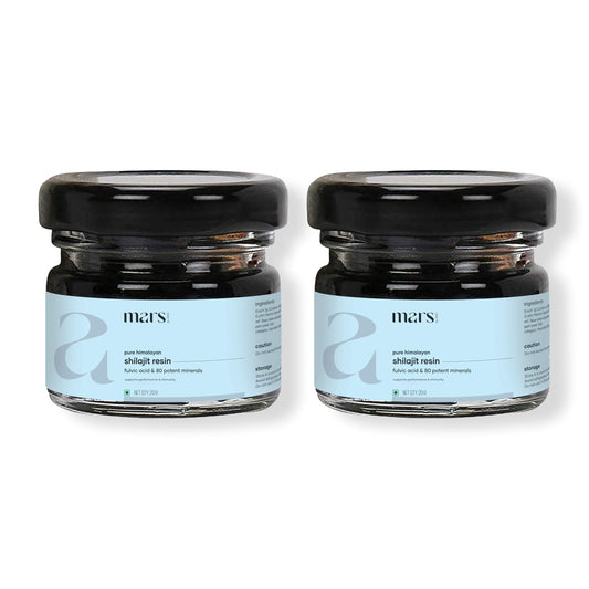 Mars Himalayan Shilajit resin pack two 15g for daily ritual energy.