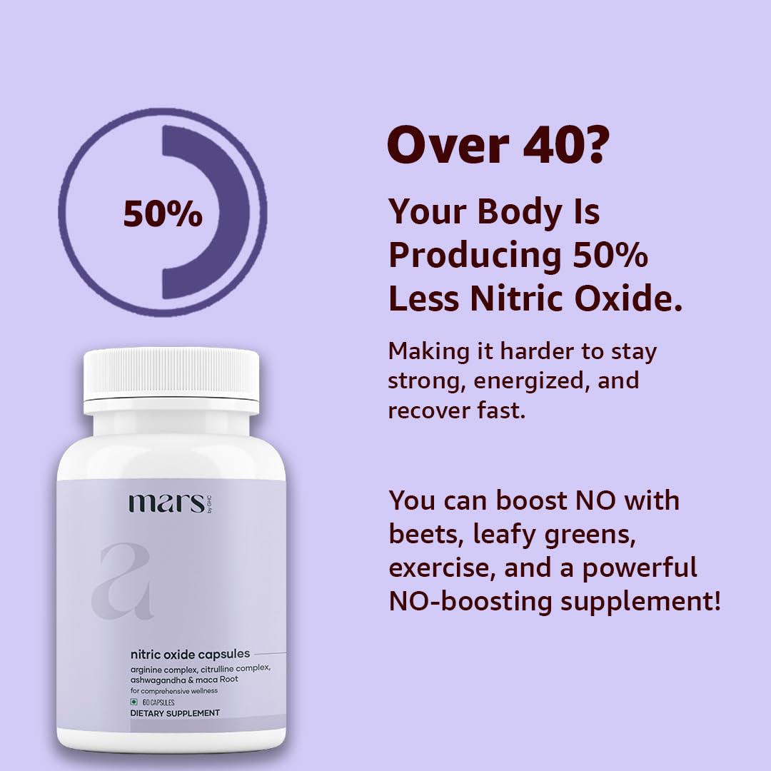 Mars Nitric Oxide Capsules capsules close-up for convenient daily supplementation.