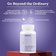 Mars Nitric Oxide Capsules close-up highlighting L-Citrulline ingredient.