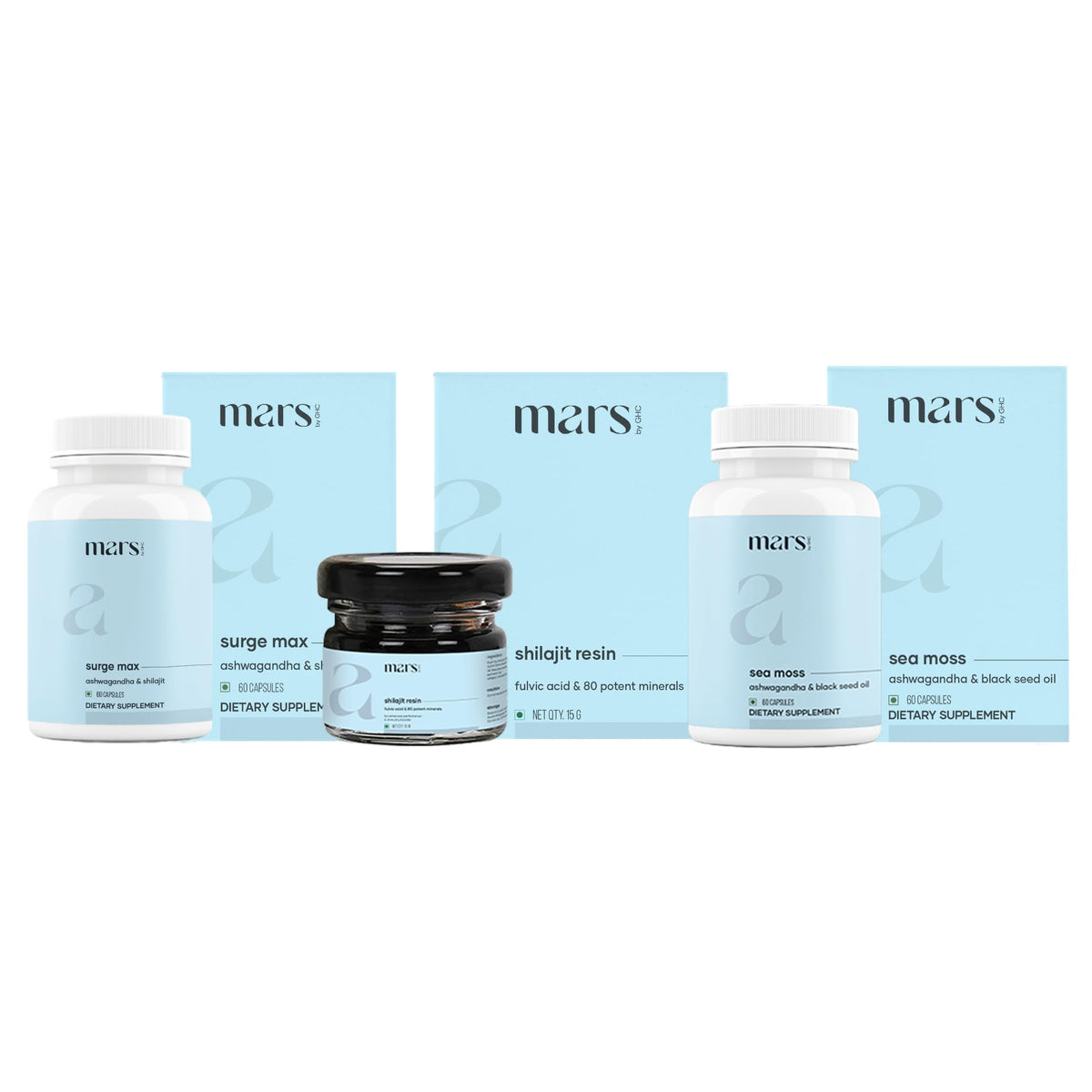 Mars Performance Plus Combo bottle with capsules for daily energy and wellness.