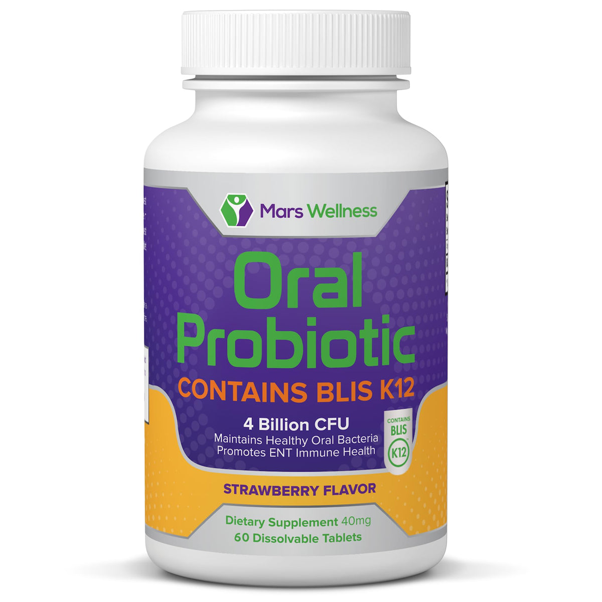 Mars Wellness Oral Probiotic bottle highlighting daily oral health support